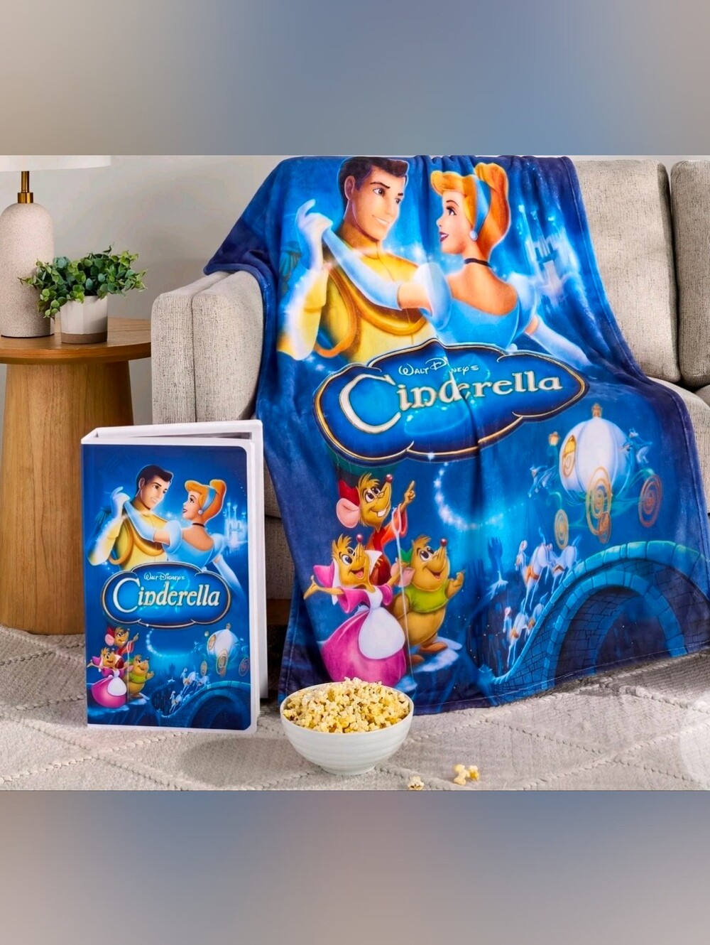 NEW: Disney Cinderella Throw Blanket In a Collectible, Nostalgic VHS-Style Box